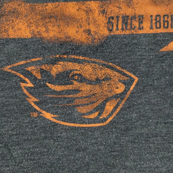 Oregon State Beavers Shirt Men's Medium Gray NCAA University Logo Short Sleeve - Picture 3 of 12